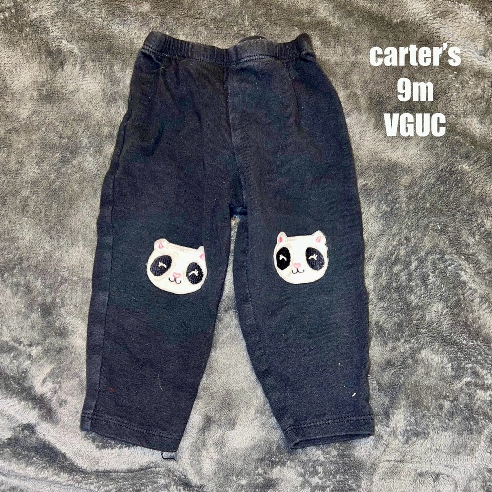 VGUC Carter’s Black Panda Sweats
